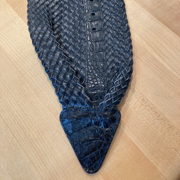 Jil Sander woven snakeskin belt.